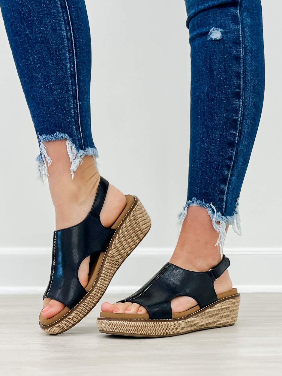 Corkys Volta II Wedge Sandals in Black 2