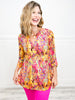 Enchanted Lizzy 3/4 Length Sleeve with V-Neckline Top