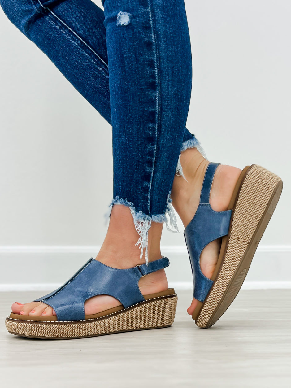 Corkys Volta II Wedge Sandals in Ocean