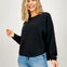 Cloudy Knit Ribbed Long Sleeve Top