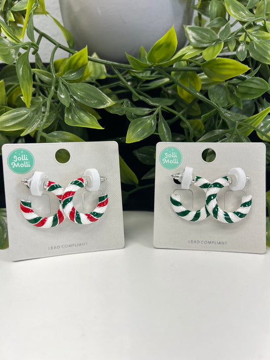 Candy Cane Hoop Earrings