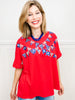 Summer Picnic American Flag Garland Loose Fit Top