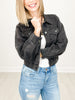 RIsen Balloon Sleeve Cropped Denim Jacket