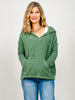 Cozy Knit V-Neck Long Sleeve Hoodie with Kangaroo Pocket