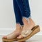 Corkys Reality Slide Wedge Sandals in Cognac Patent Croco