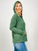 Cozy Knit V-Neck Long Sleeve Hoodie with Kangaroo Pocket