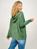 Cozy Knit V-Neck Long Sleeve Hoodie with Kangaroo Pocket