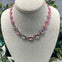 Pink Metallic and Mosaic Pig Nose Necklace