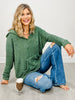 Cozy Knit V-Neck Long Sleeve Hoodie with Kangaroo Pocket