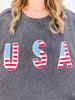 USA LETTER PATCHES VINTAGE WASHED SHORT SLEEVE TOP