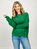 Cloudy Knit Round Neck Long Sleeve Top with Hi-Lo Hem