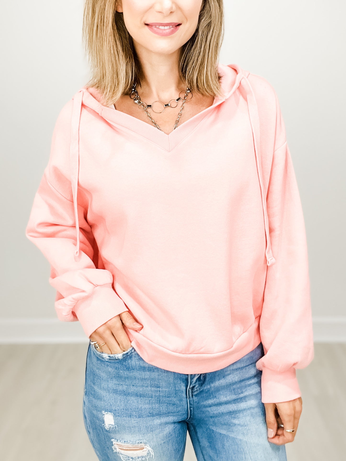 Oversized Long Sleeve Hooded Top