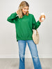 Cloudy Knit Round Neck Long Sleeve Top with Hi-Lo Hem