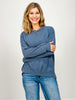 Cloudy Knit Round Neck Long Sleeve Top with Hi-Lo Hem