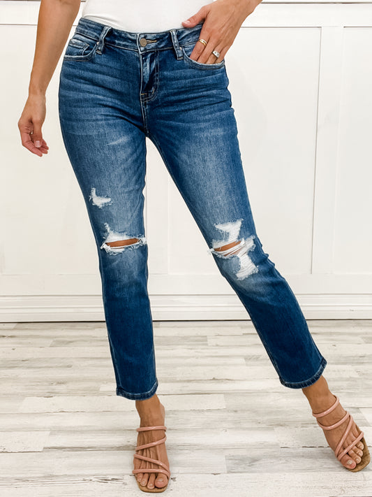 MICA Denim Mid-Rise Straight Leg Denim Jeans