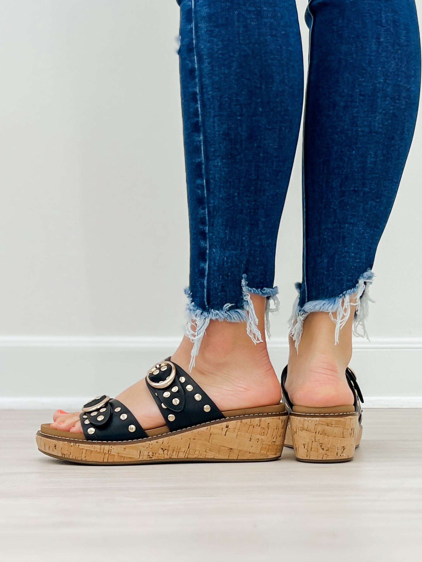 Corkys Told You So Double Buckle Sandals in Black