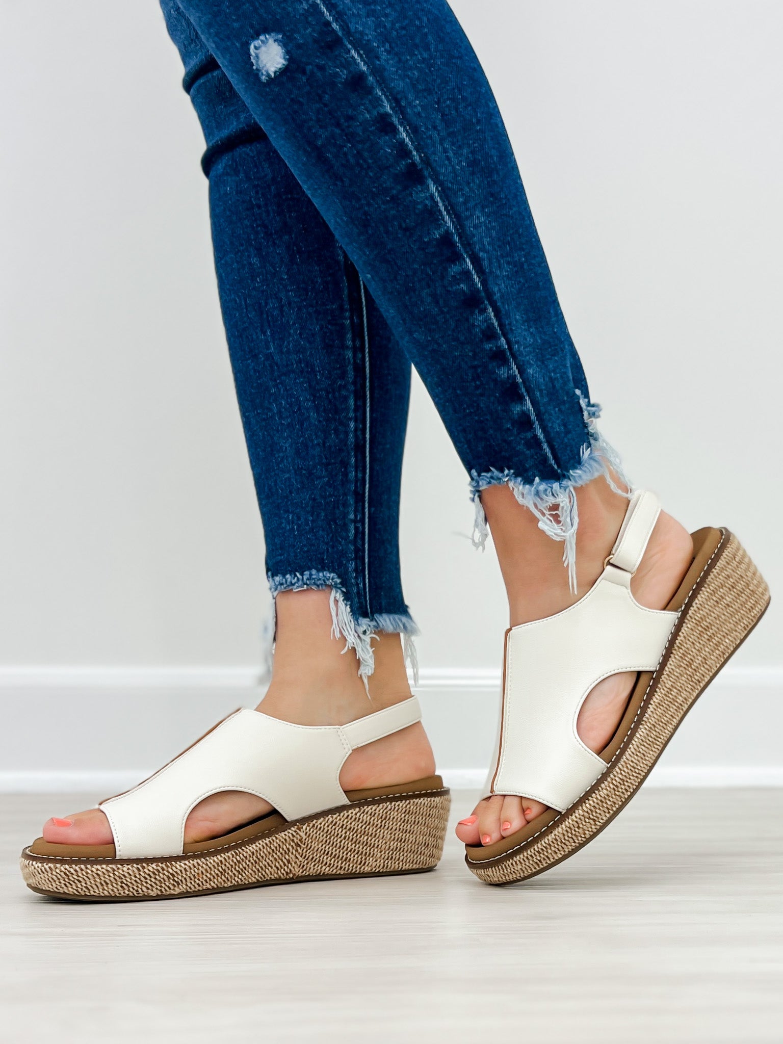 Corkys Volta II Wedge Sandals in White