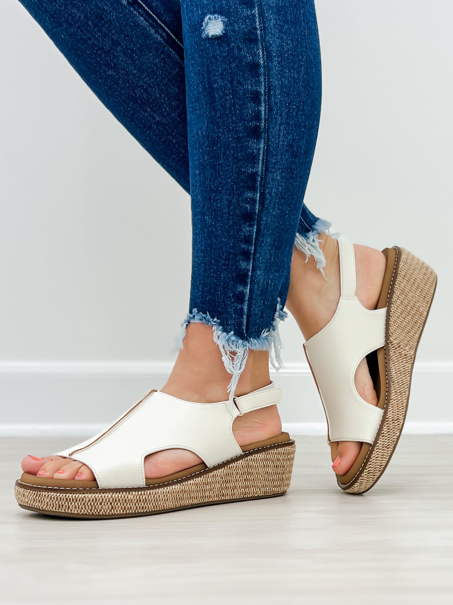 Corkys Volta II Wedge Sandals in White