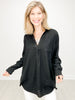 Long Sleeve Oversized Popover Linen Top