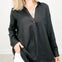 Long Sleeve Oversized Popover Linen Top