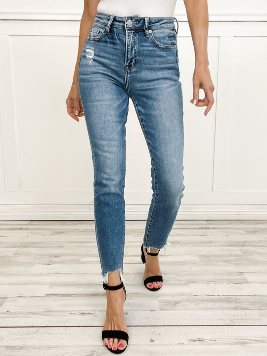 MICA Denim Super High Straight Leg with Step Hem Jeans