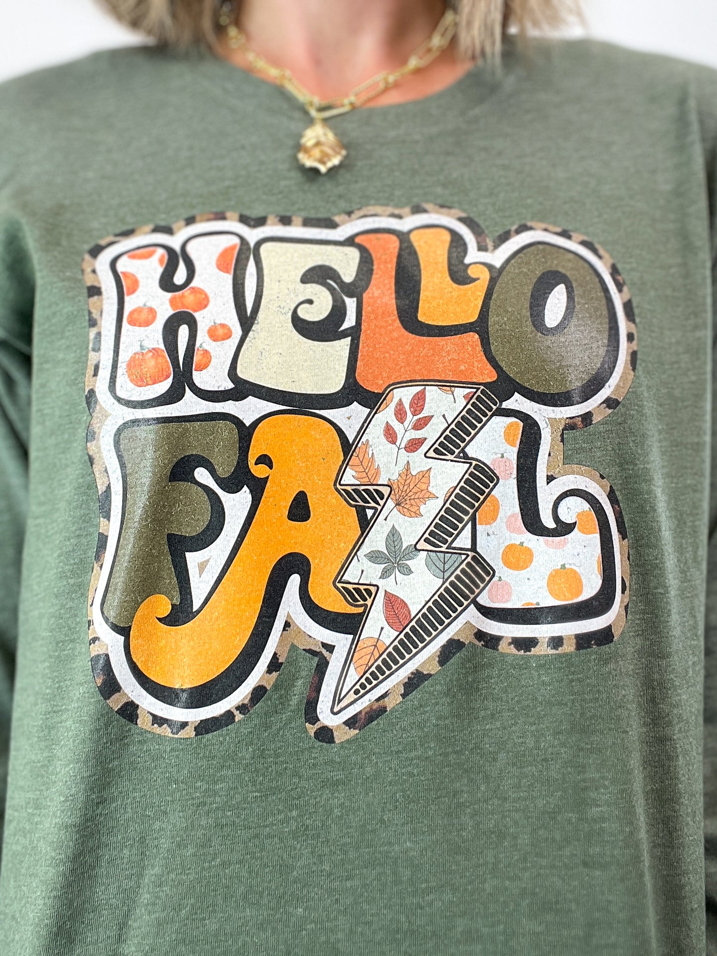 Hello Fall Long Sleeve Graphic Tee