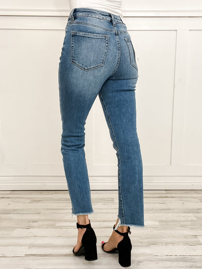 MICA Denim Super High Straight Leg with Step Hem Jeans