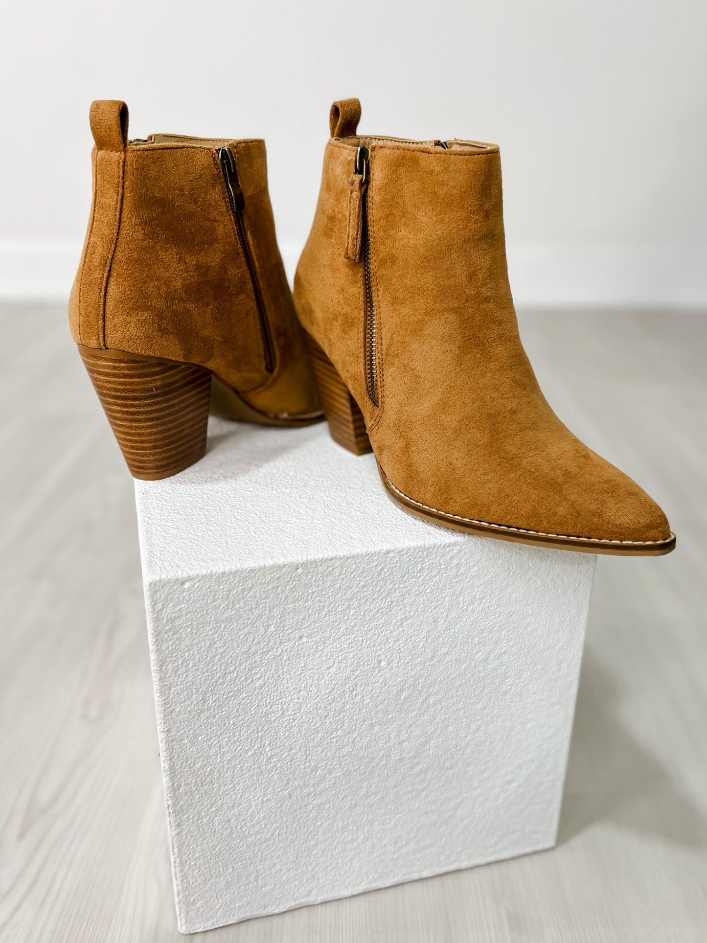 Corkys High Standards Booties in TOBACCO FAUX SUEDE