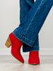 Corkys High Standards Booties in DARK RED FAUX SUEDE