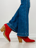 Corkys High Standards Booties in DARK RED FAUX SUEDE