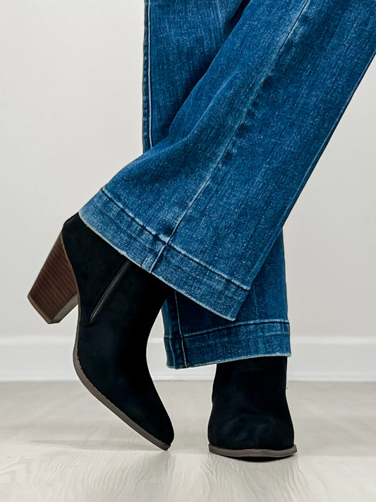 Corkys High Standards Booties in BLACK FAUX SUEDE