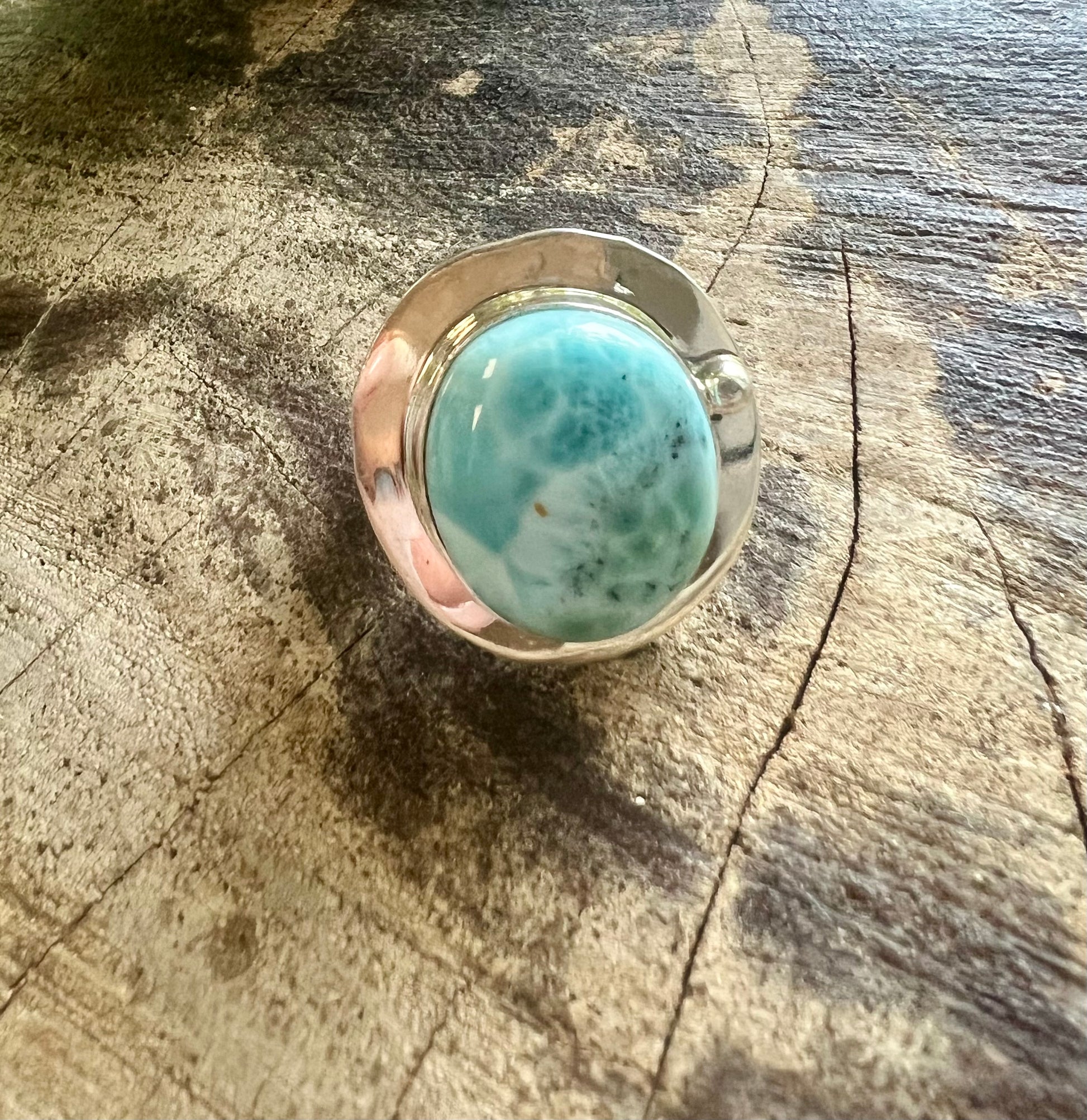 Semi Precious Stones  In Sterling Silver Setting Ring
