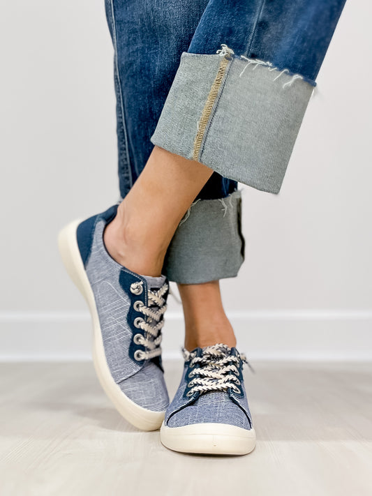 Blowfish Boardwalk Slip-On Tennis Shoes in Navy