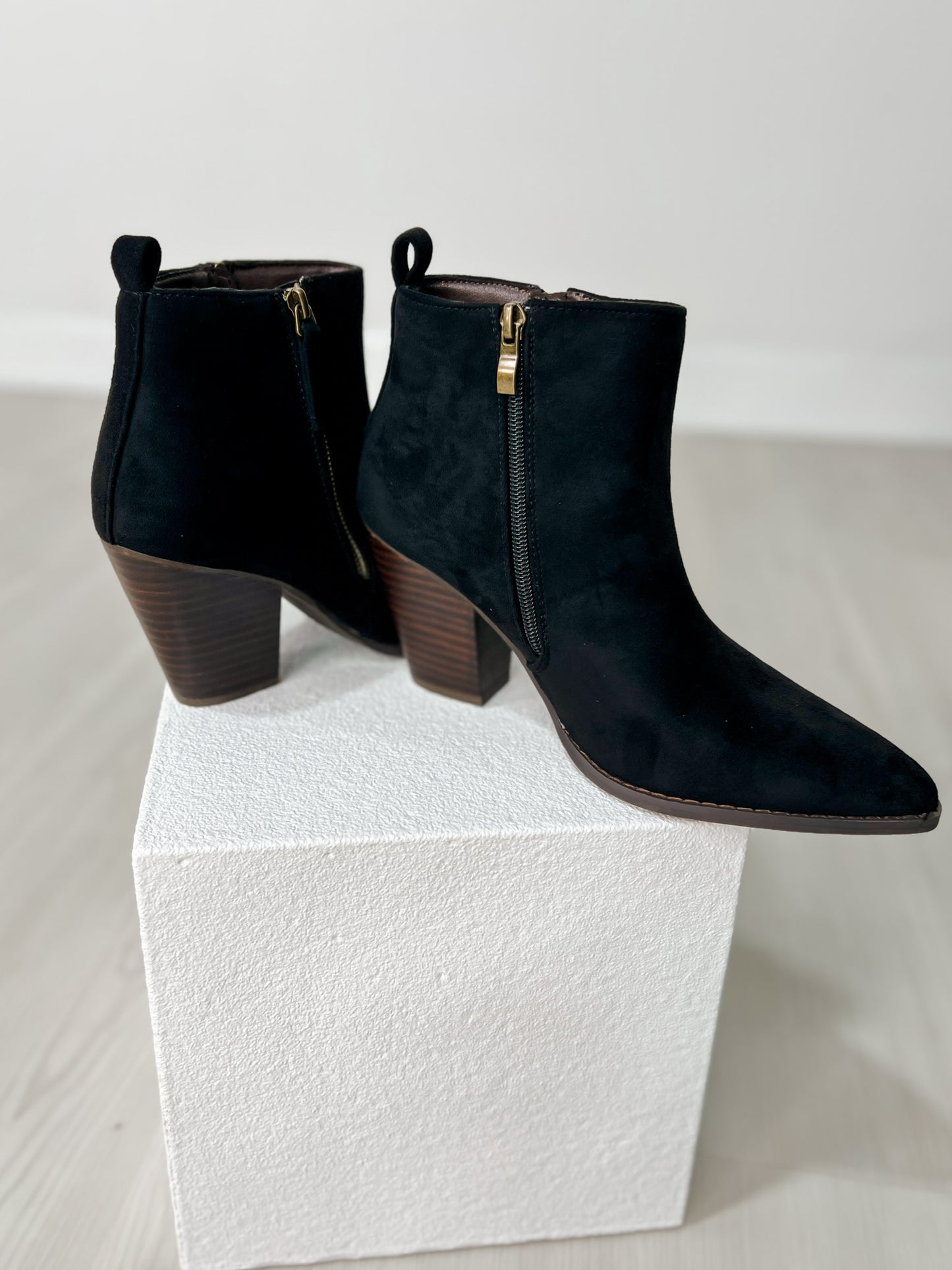 Corkys High Standards Booties in BLACK FAUX SUEDE