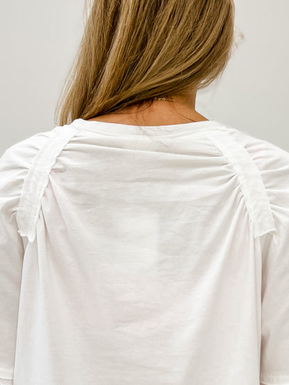 Back Shirring Detail Mineral Washed Knit Top