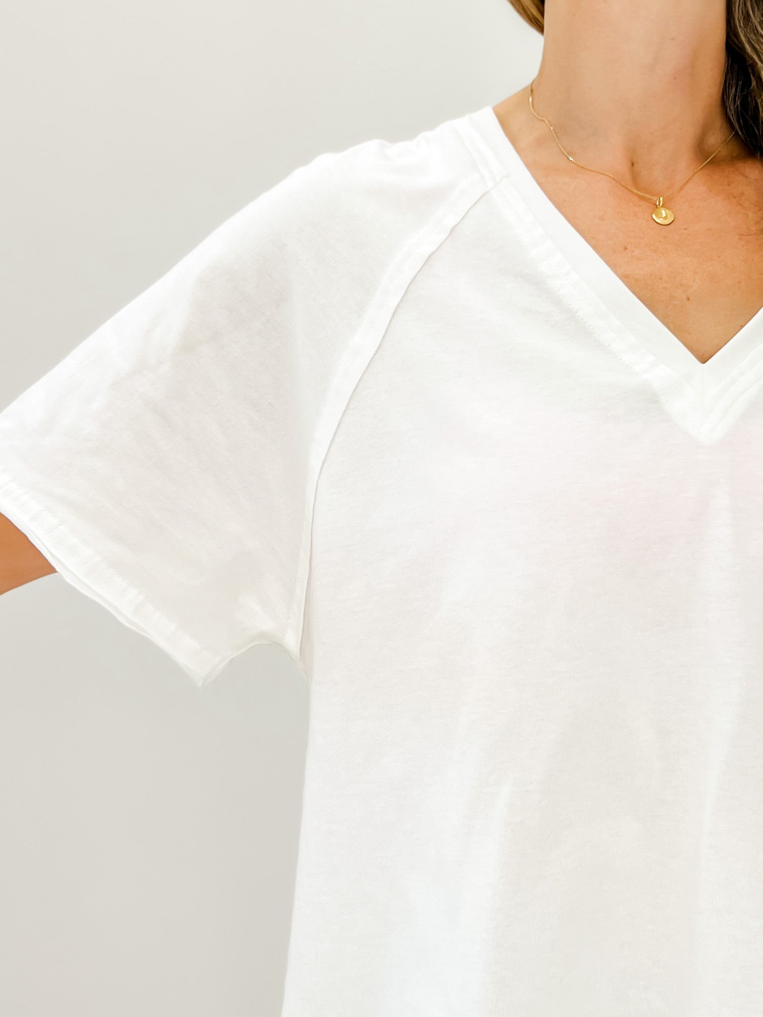 Back Shirring Detail Mineral Washed Knit Top