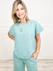 French Terry Short Sleeve Top and Capri Pants Set