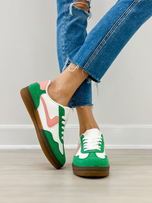 Outwoods Gianna-5 Sneakers in Emerald Green Combo
