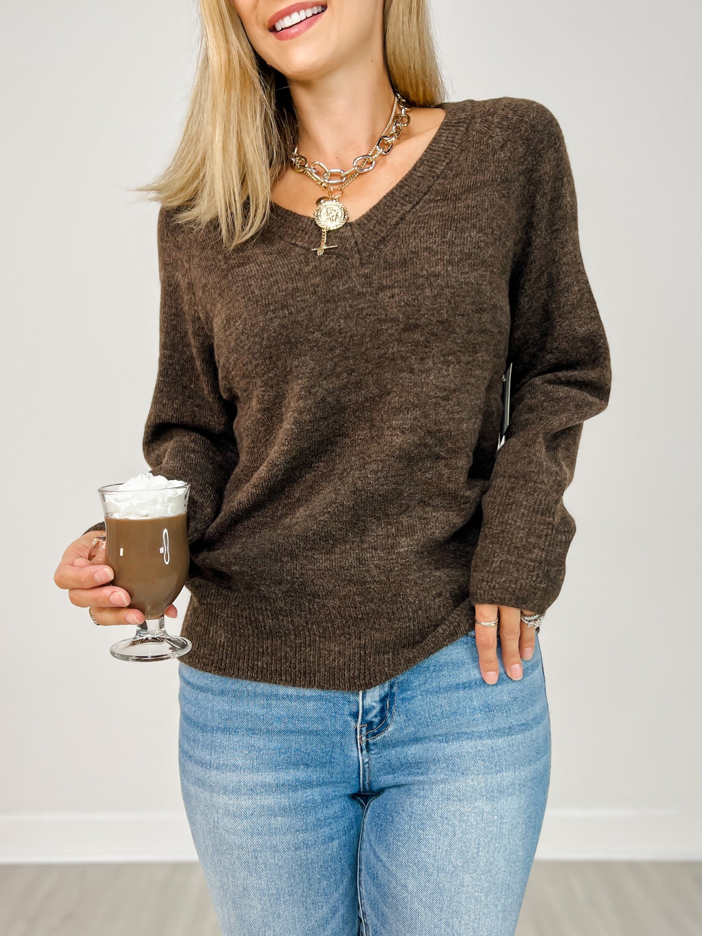 Long Sleeve V-Neck Sweater