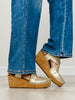 Corkys Case Closed Wedges in GOLD WASH METALLIC