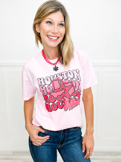 Pink Houston Baseball Graphic Tee