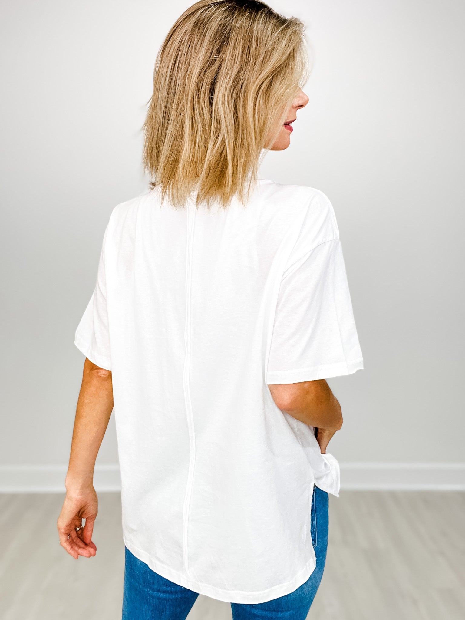 Short Sleeve Solid Knit Top with Attached Star Patches