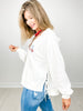Oversized Hoodie Top With USA Embroidered Flag