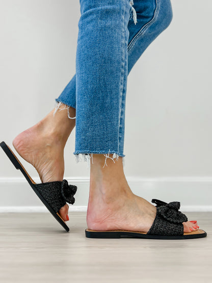 Pierre Dumas Empress Slip-On Sandals in Black