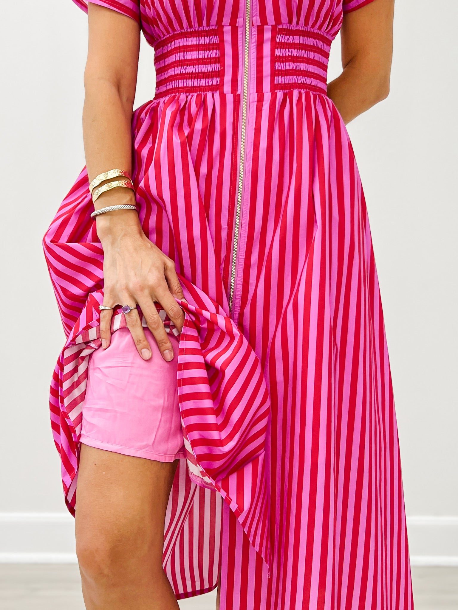 smocked drop waist midi dress Ovina Floral Smocked Drop-Waist Maxi Dress main image 0