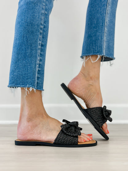Pierre Dumas Empress Slip-On Sandals in Black