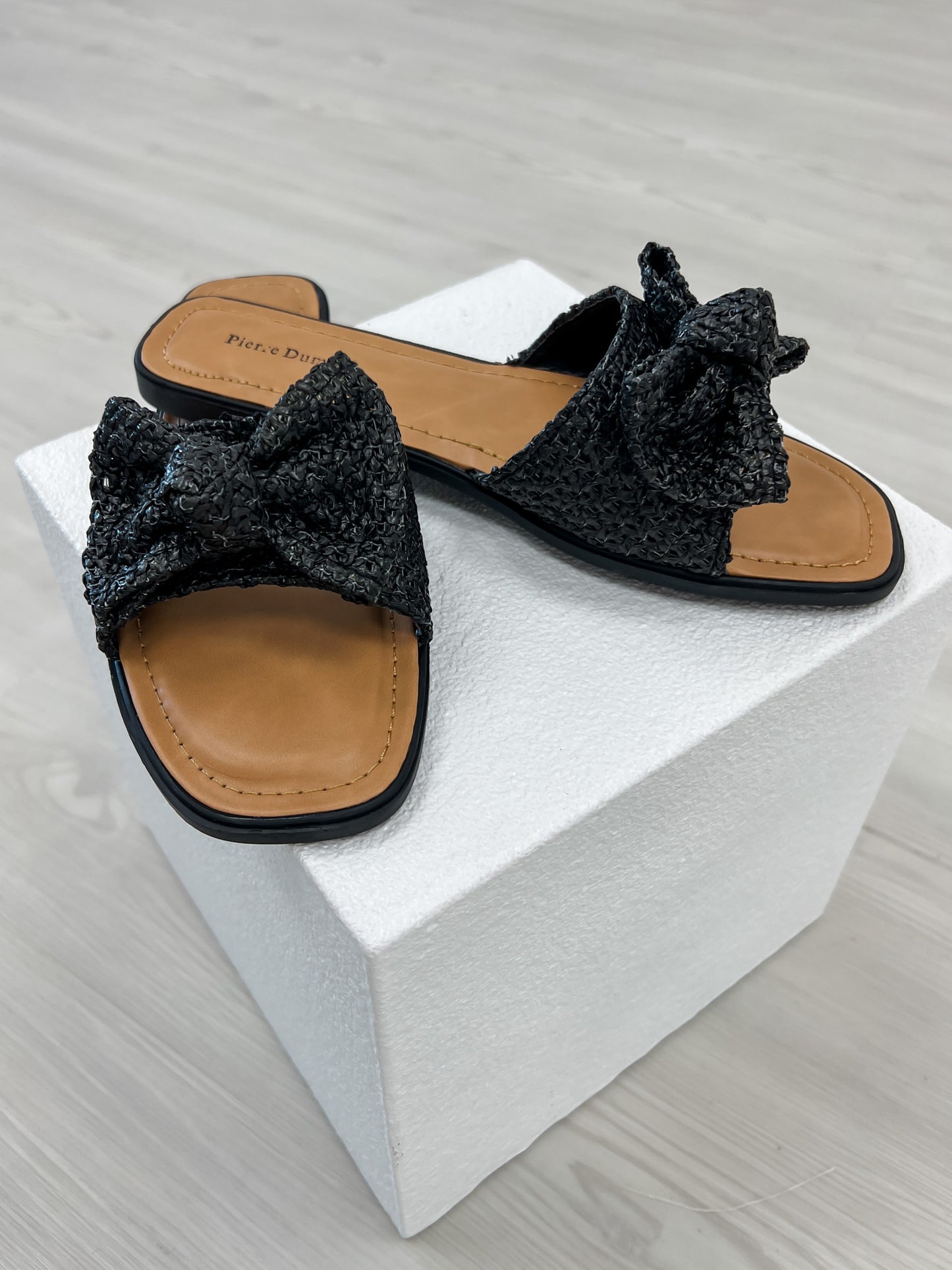 Pierre Dumas Empress Slip-On Sandals in Black