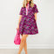 Short Sleeve Mini Dress with Button Closure and Pockets