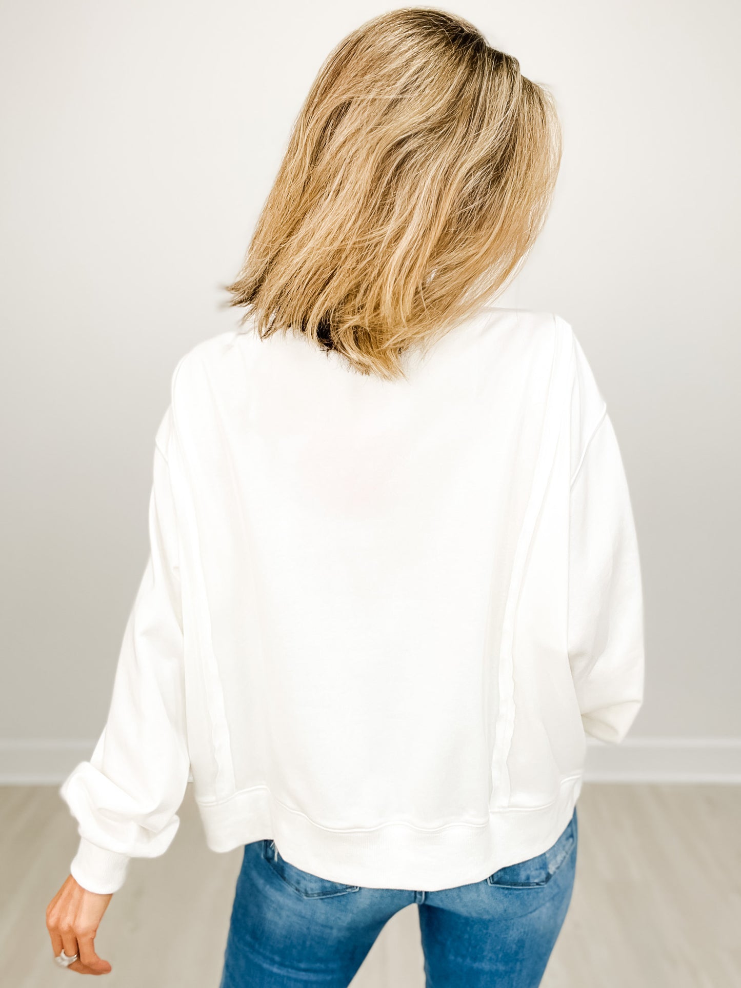 USA Patchwork Crewneck Long Sleeve Top