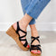 Blowfish Aurora Platform Wedge Sandal in Black